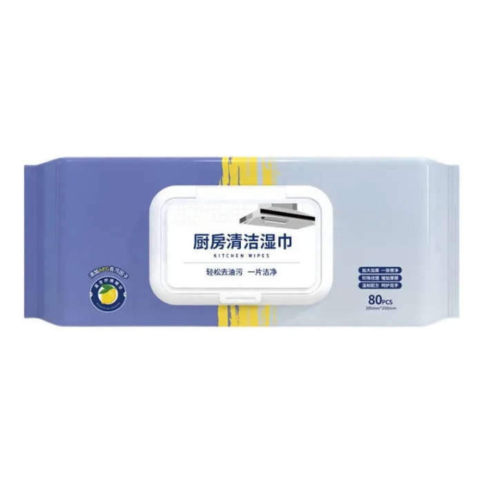 80 PCS Kitchen Cleaning Wipes Kitchen Towel Tissue Strong Decontamination Degreasing Wet Tissue L...