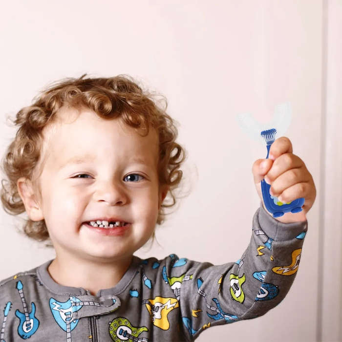Children's U Tooth Brush 2-6 Years - blue