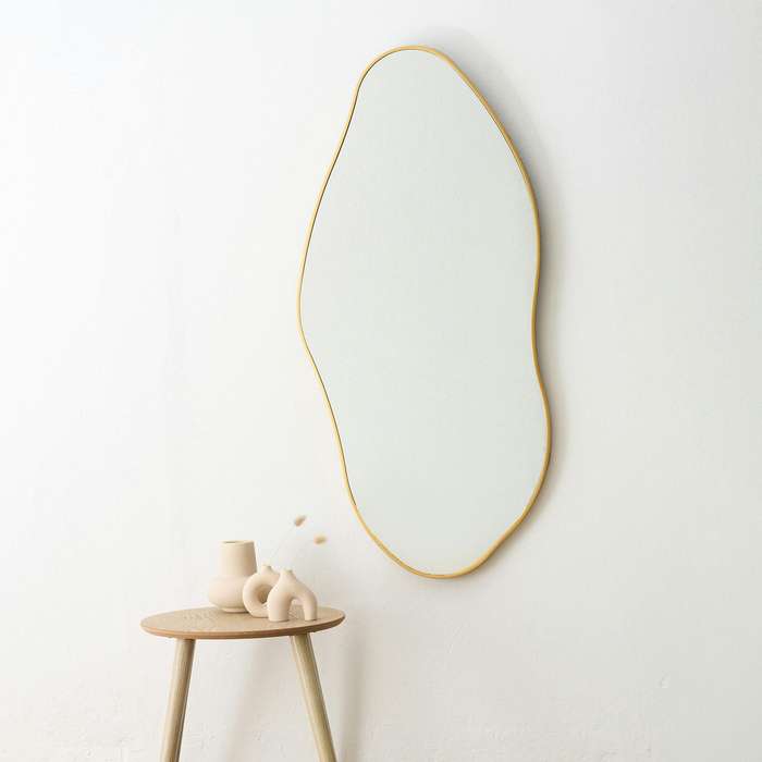 MHome Vanity Decorative Wall Mirror  Vintage Rustic Antique Gold Frame