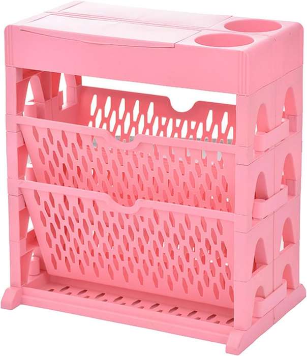 3-Layer Multi-Functional Desktop Organiser  Compact Storage Rack for Books, Stationery & Offic...