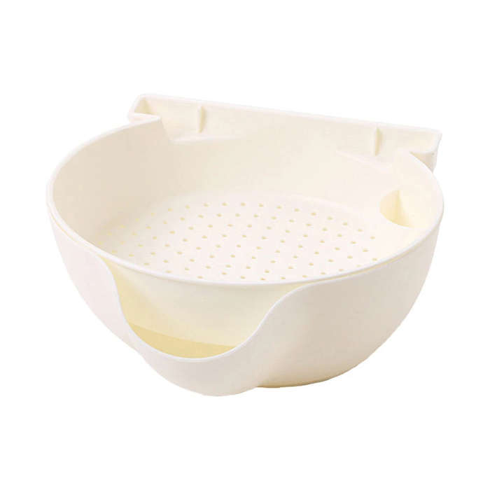 MHome Double-Layer Draining Fruit Bowl with Phone Holder