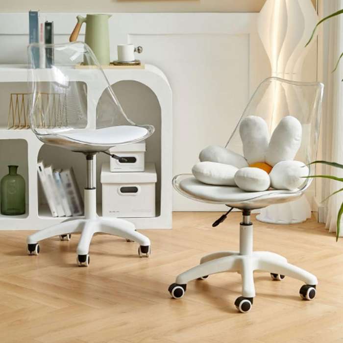 MFurn Transparent Eiffel Office Chair  Modern Ergonomic Desk Chair