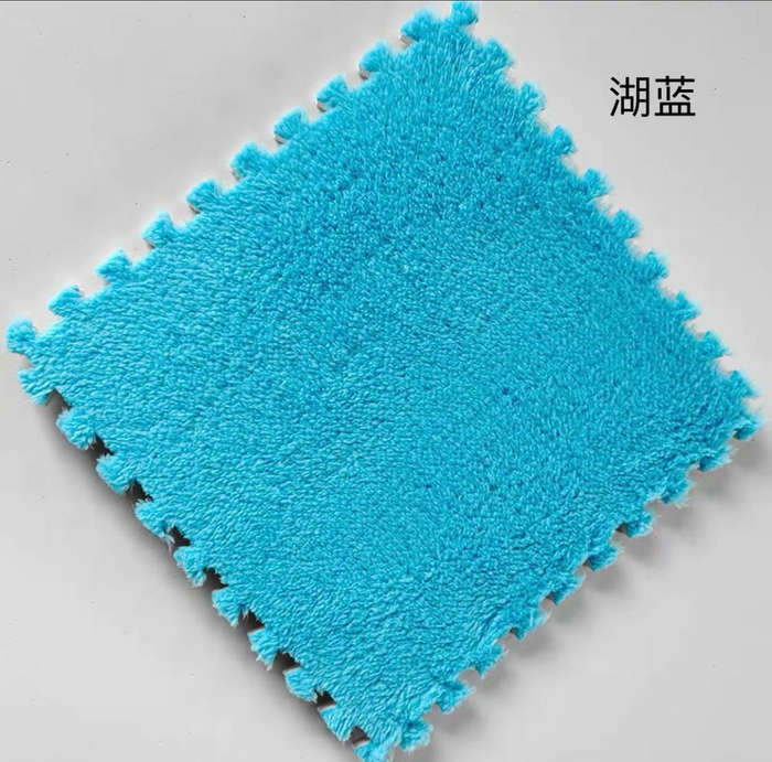 Plush Crawling Mat Interlocking EVA Foam Floor Tiles Puzzle Foam Mat Anti-Slip Carpet for Childre...