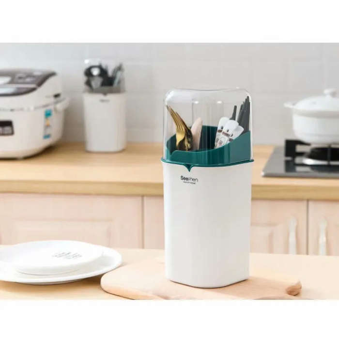 MHome Kitchen Utensil Holder  Wall-Mounted or Countertop Cutlery Organizer with Drainage