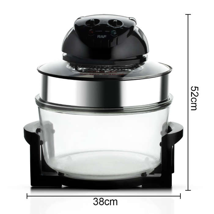 RAF Multi-Cooker Glass Air Fryer Electric Convection Halogen Oven R.5406  12L Capacity, 3500W ...