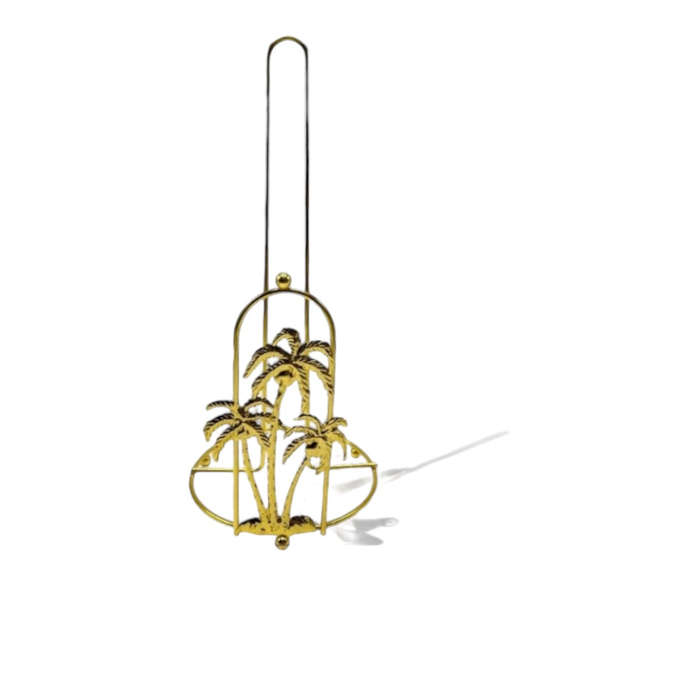 Plated Metal Paper Towel Holder-Gold & Black