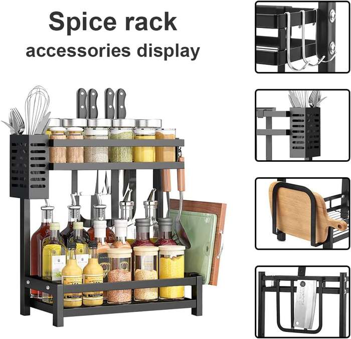 2 Tier Kitchen Countertop Free Standing Storage Organizer