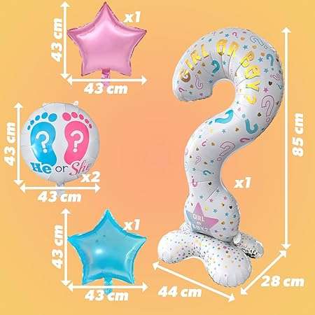 5pcs Gender Reveal Party Balloons Set