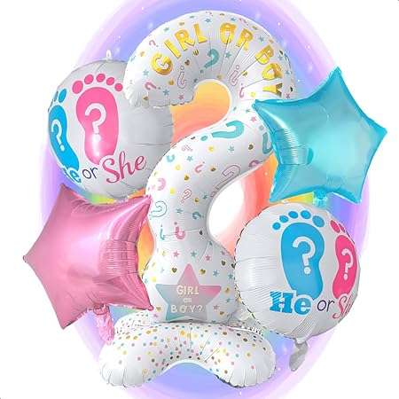 5pcs Gender Reveal Party Balloons Set