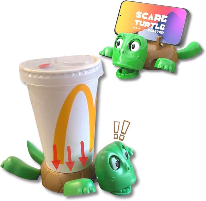 2-in-1 Tortoise Coaster & Phone Stand  Fun Novelty Mug Holder