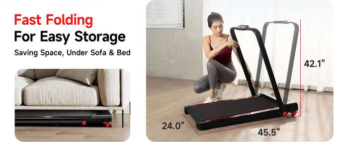 Pro-Sports C6 Foldable Walking Pad with Handle Bar