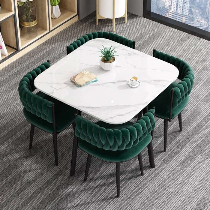 Modern Nordic Dining Table Set 5pc Set - Various Colours