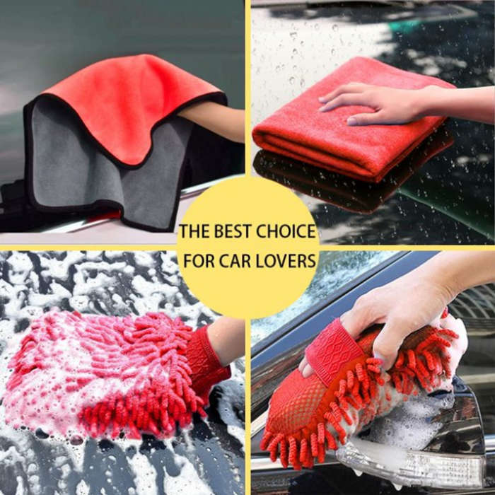 Car Wash Kit - Car Wash Mop Car Wash Cleaning Tools Kit with Car Wash Brush with Long Handle,Micr...