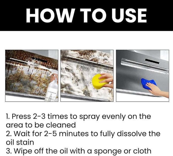 60ml Splash Foam Spray Heavy Oil Stain Remover, Grease & Dirt Foam Cleaner for Kitchen, Tub, Show...