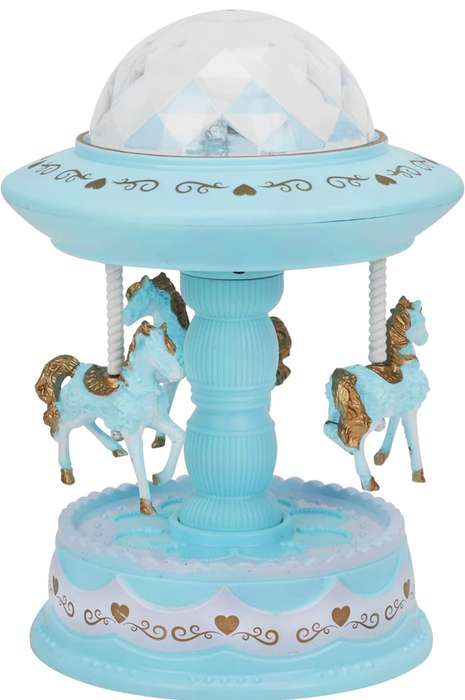 Carousel Music Box Starry Sky Projector Lamp European Wrapped Rocking Horse Music Box Christmas C...