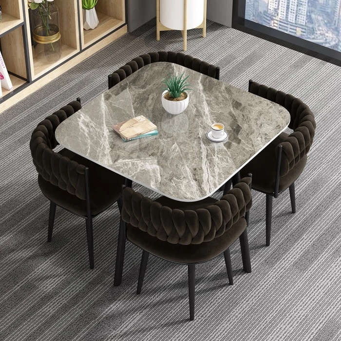 Modern Nordic Dining Table Set 5pc Set - Various Colours