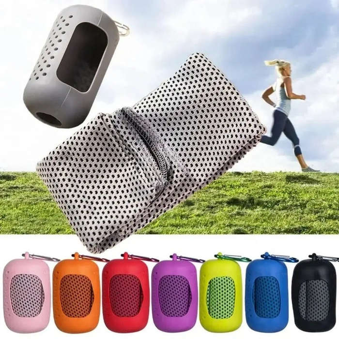 Mini Quick Dry Cooling Towel+Silicone Travel Case