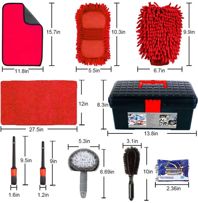 Car Wash Kit - Car Wash Mop Car Wash Cleaning Tools Kit with Car Wash Brush with Long Handle,Micr...