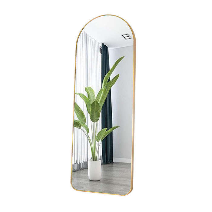 MHome Full Length Gold Arched Mirror  Floor Standing or Wall Hanging