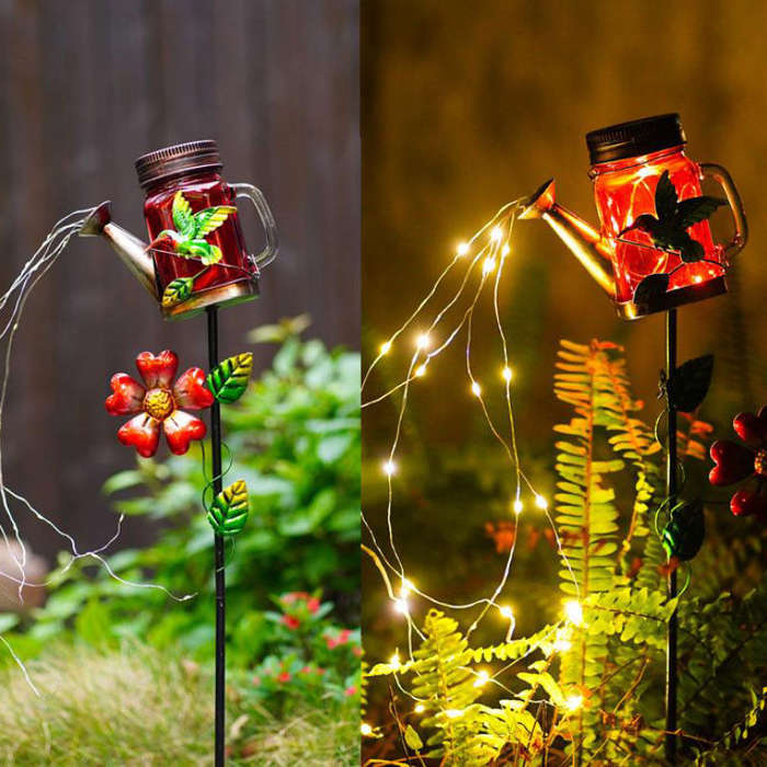 Solar Watering Can with Lights, Large Solar Lanterns Outdoor Hanging Waterproof, Decorative Retro...