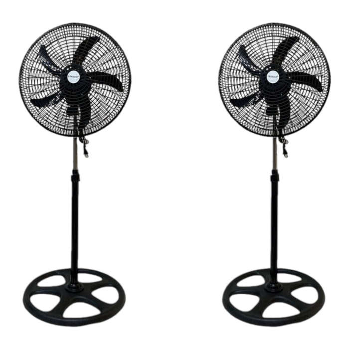 18'' Adjustable Pedestal Floor Fan set of 2 B 300 mm 5 Blade Pedestal Fan (Black, Pack of 2