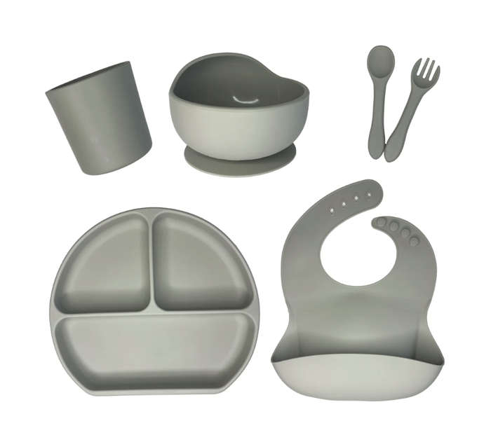 Silicone Baby Tableware Suit Feeding Set- 6 Piece