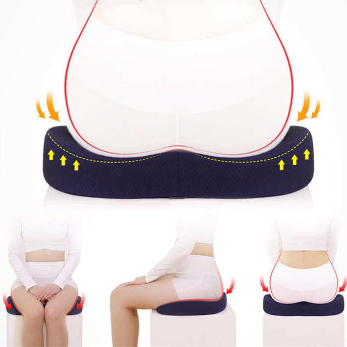 Memory Foam Hemorrhoid Seat Cushion Hip Support Orthopedic Pillow Coccyx Office Chair Cushion Car...