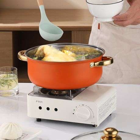 Orange Stainless Steel 8-Piece Cookware Set  Durable Non-Toxic Pots & Pans with Lids