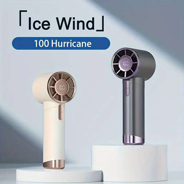 MTech Portable Mini Fan with Digital Display  Rechargeable Handheld Cooling Fan