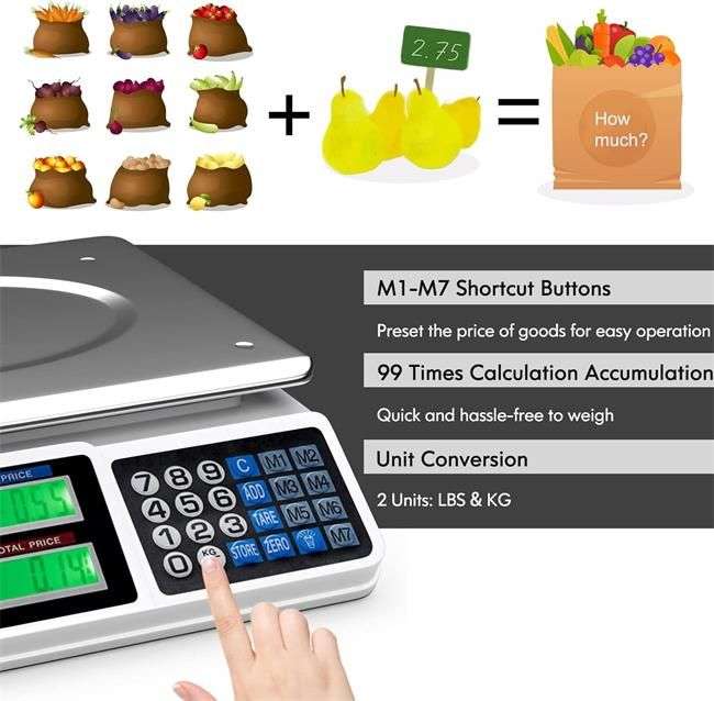 MTech Digital Price Computing Scale  High-Precision ACS Series Retail Weighing Scale (Up to 30kg)