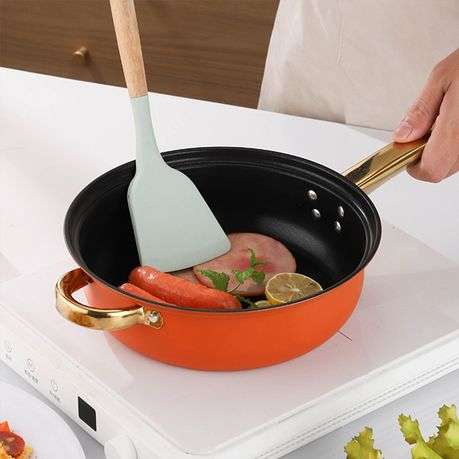 Orange Stainless Steel 8-Piece Cookware Set  Durable Non-Toxic Pots & Pans with Lids