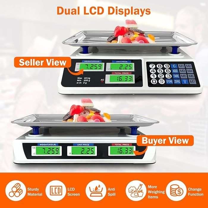 MTech Digital Price Computing Scale  High-Precision ACS Series Retail Weighing Scale (Up to 30kg)