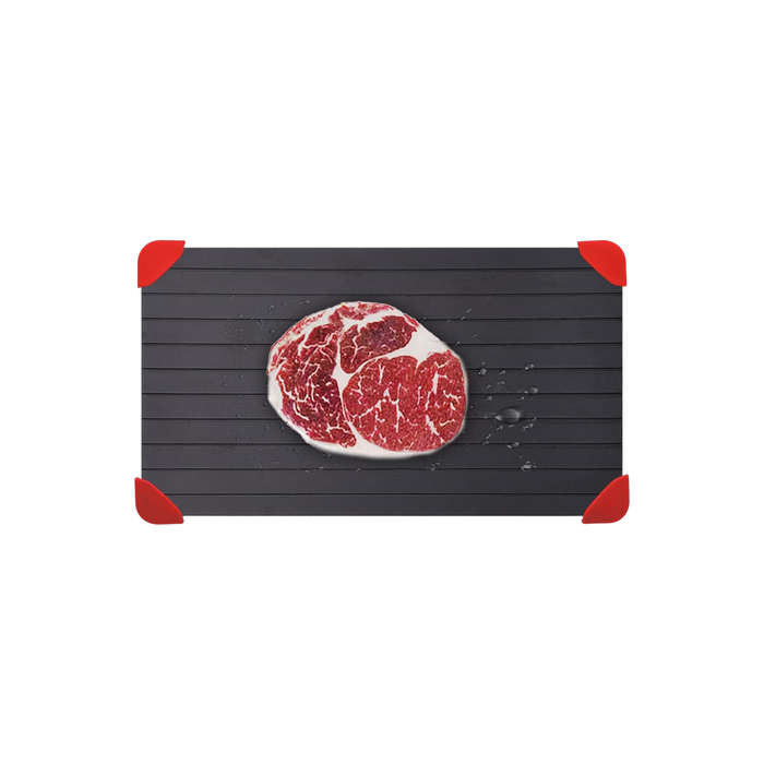 Rapid Defrosting Tray for Frozen Meat  Large Aluminum Thawing Plate with Silicone Corners