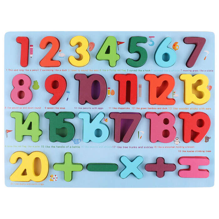 3D Colorful Learning Wooden Numbers