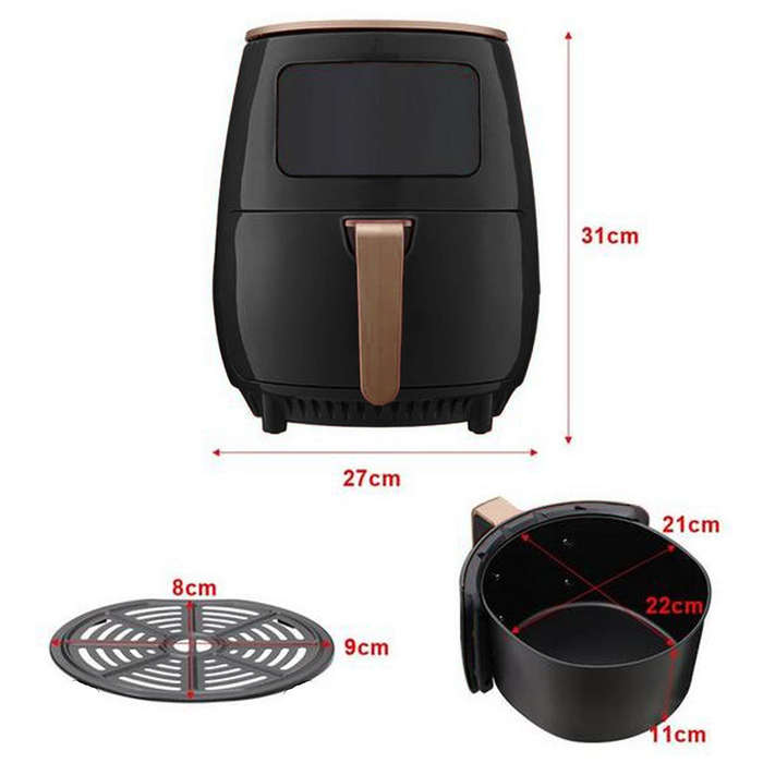 Digital Touch Air Fryer  6L Multifunctional with Bonus 3-Piece Nesting Tongs Set
