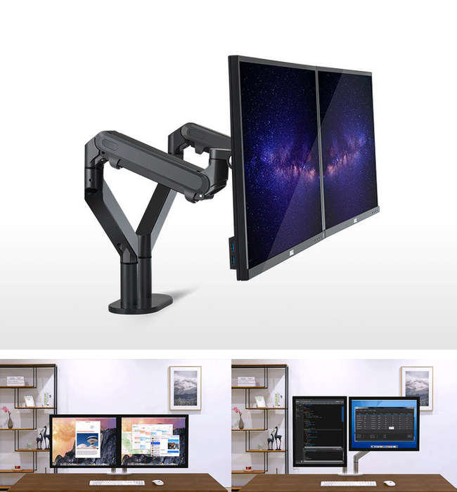 32" High Load Adjustable Desk Mount Duel Spring Monitor Arm