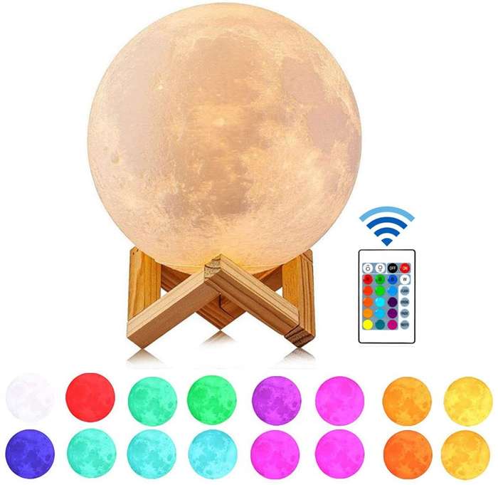 3D Moon Light Lamp with 16 LED Colors