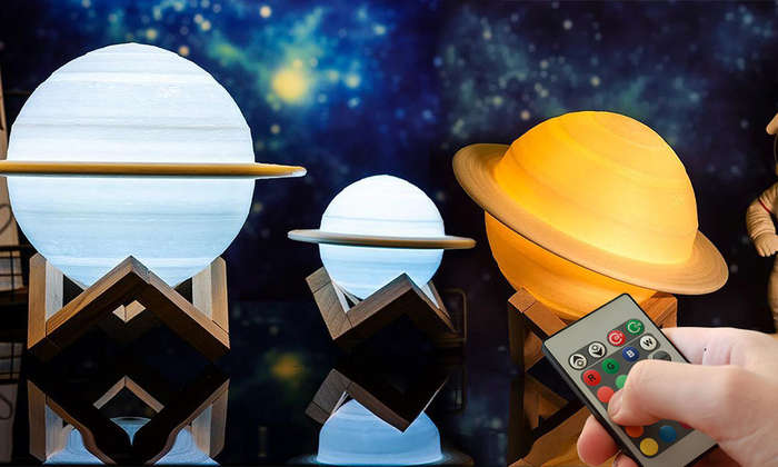 3D Saturn Light Lamp with 16 LED Colors  Remote & Touch Control