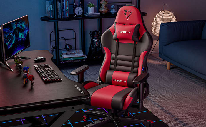 Ergonomic Gaming Chair  Racing-Style Office Chair with Lumbar Support