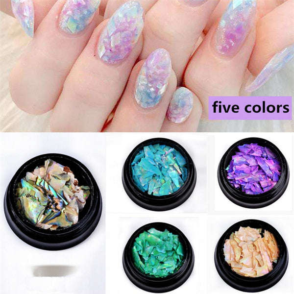 3D Irregular Shell Flakes Nail Art Decoration - 5Pcs