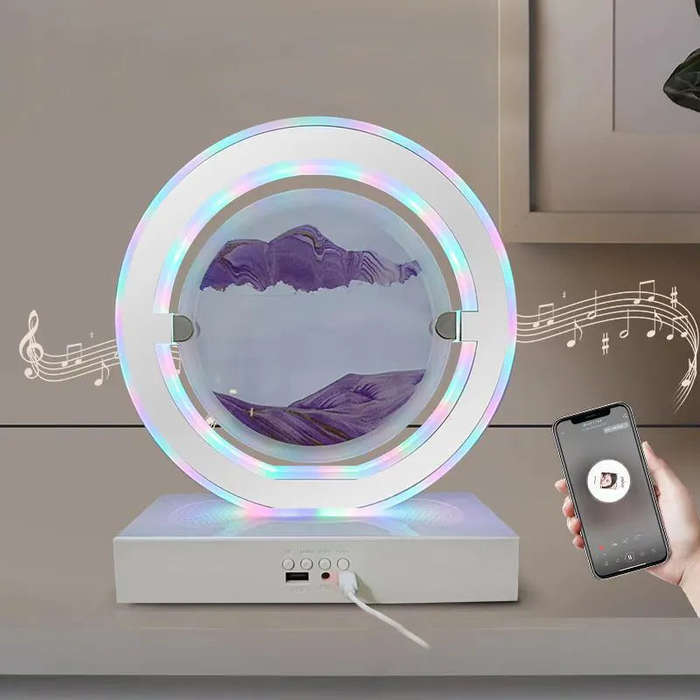 3D QuickSand  LED Moving Sand Art Lamp with Bluetooth Speaker