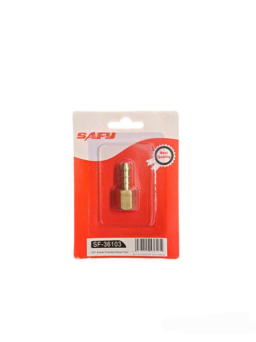 Gas adapter female  hose tail 1/4" 8mm