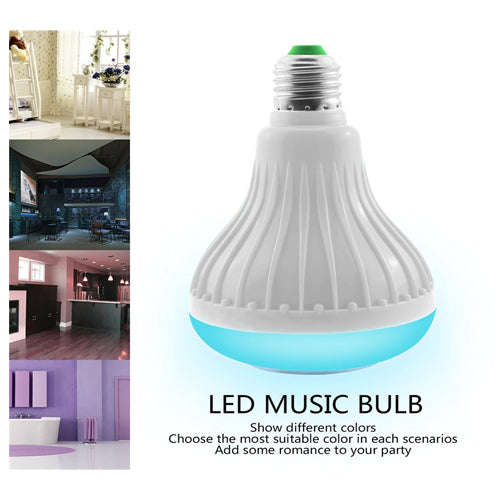 Smart LED RGB Bluetooth Speaker Bulb 12W E27 Multi Color Changing Light Bulb with Remote Control