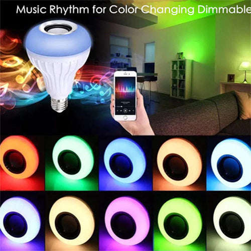 Smart LED RGB Bluetooth Speaker Bulb 12W E27 Multi Color Changing Light Bulb with Remote Control