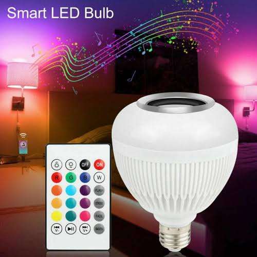 Smart LED RGB Bluetooth Speaker Bulb 12W E27 Multi Color Changing Light Bulb with Remote Control