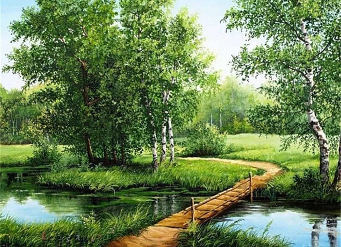Green scenery with pathway