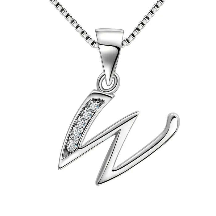 Aurora Tears Letter Necklace Initial 925 Sterling Silver