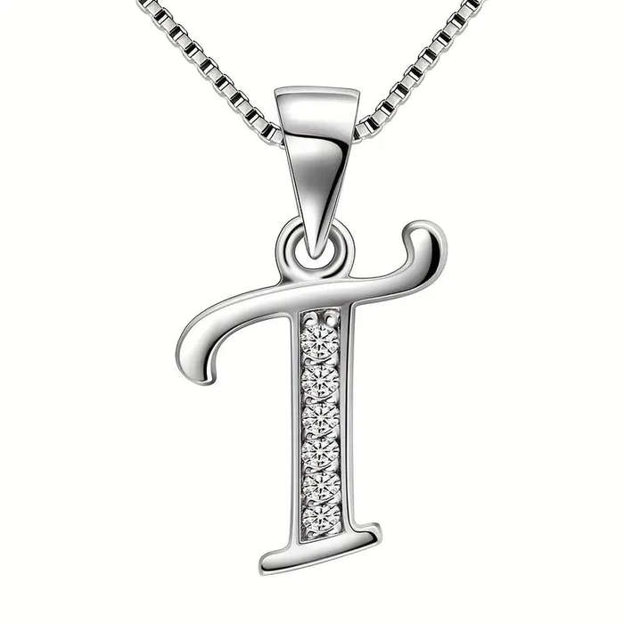 Aurora Tears Letter Necklace Initial 925 Sterling Silver