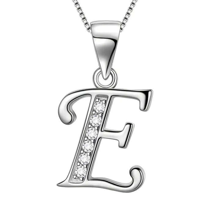 Aurora Tears Letter Necklace Initial 925 Sterling Silver