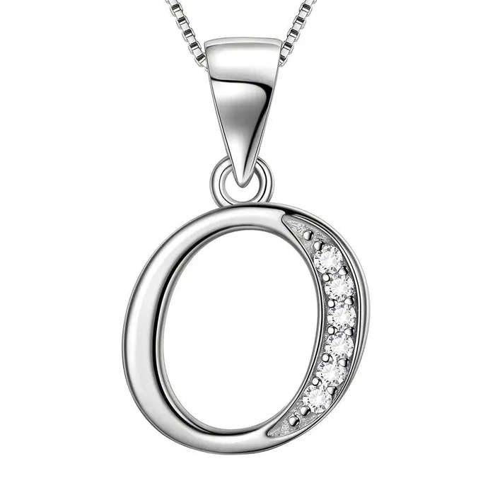 Aurora Tears Letter Necklace Initial 925 Sterling Silver